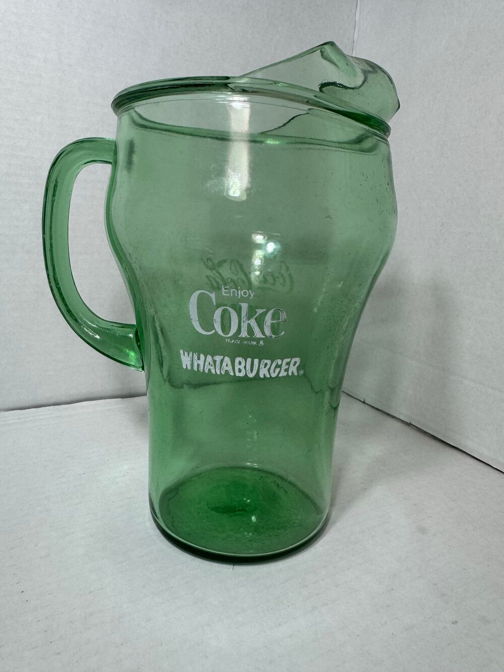 Coca-Cola Green glass pitcher Wahataburger